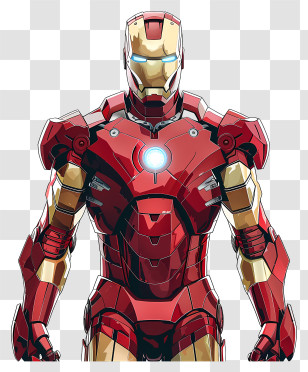 Iron Man - Red And Gold Armored Suit In Futuristic Design Transparent PNG
