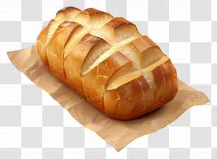 Homemade Bread - Golden-Brown Freshly Baked Loaf Of Bread Transparent PNG