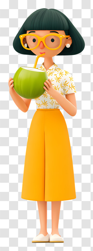 Woman Drinking Coconut Water - Woman With Coconut Transparent PNG