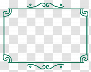 Rectangle Simple Frame - Green Decorative Frame Design Transparent PNG