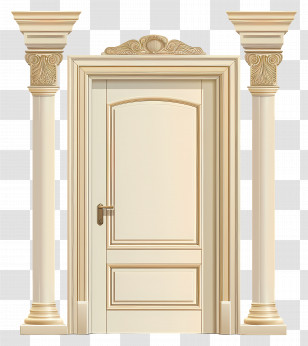 Door Frame - Classical Decorative Doorway With Pillars Transparent PNG