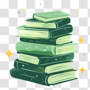 Books Green - Stack Of Green Books For Reading And Learning Transparent PNG