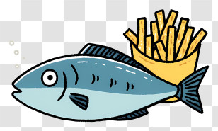 Fish And Chips Icon - Fish And Chips Illustration Transparent PNG