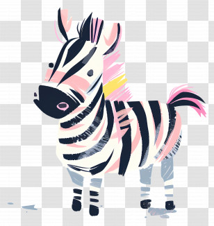 Zebra - Cute Zebra Cartoon Illustration Transparent PNG