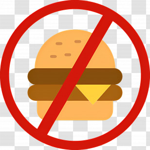 No Food - No Burger Sign In Icon Style Transparent PNG