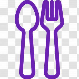 Fork Spoon - Purple Spoon And Fork Icon Transparent PNG