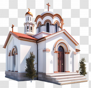 Greek Orthodox Chapel - White Church Building Transparent PNG
