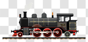Steam Locomotive - Steam Locomotive Vintage Train Illustration Transparent PNG