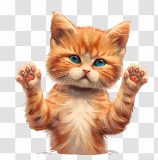 Shrug - Cute Orange Kitten Illustration Transparent PNG