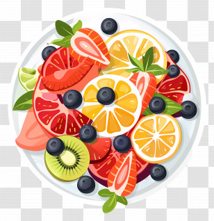 Fruit Salads - Fruit Salad Bowl With Fresh And Healthy Fruits Transparent PNG