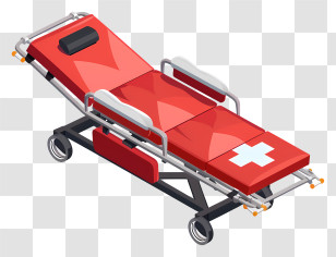 Stretcher - Red Medical Stretcher Illustration Transparent PNG