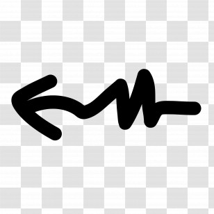 Doodle Arrow - Wavy Black Arrow Transparent PNG