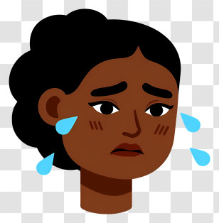 Upset Girl With Dropping Tears - Crying Face With Tears Transparent PNG