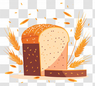 Wheat And Bread - Multigrain Bread With Wheat Illustration Transparent PNG