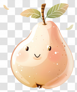 Cartoon Pear - Cute Smiling Pear Cartoon Illustration Transparent PNG