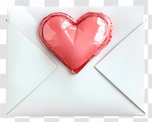 Love Mail - White Envelope With Heart Transparent PNG