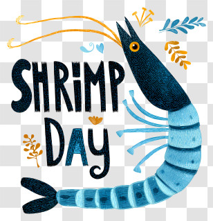 National Shrimp Day - Blue Shrimp Day Illustration Transparent PNG