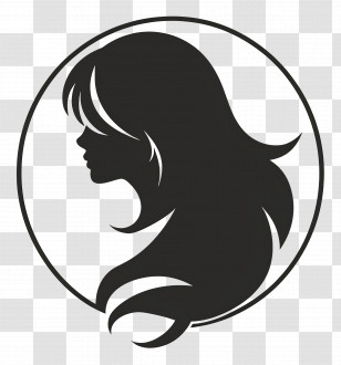 Girl Logo - Elegant Woman Silhouette Design Transparent PNG
