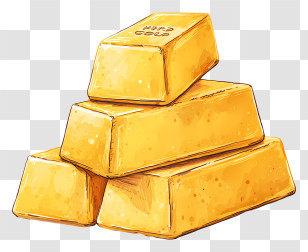 Gold Bar Stack - Stack Of Gold Bars Illustration Transparent PNG