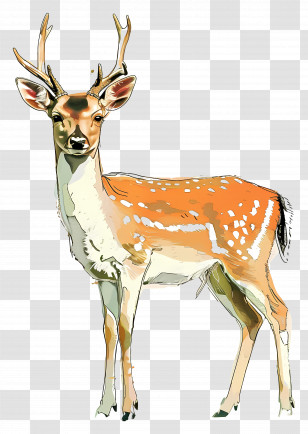 Deer - Spotted Deer Illustration Transparent PNG