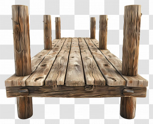 Wooden Pier - Rustic Wooden Dock Transparent PNG