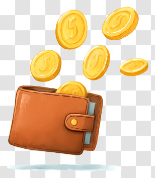 Coins Dropping Into Wallet - Wallet With Falling Coins Illustration Transparent PNG