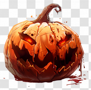 Carved Pumpkin - Spooky Halloween Carved Pumpkin Illustration Transparent PNG