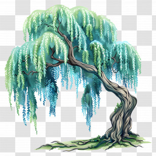 Willow Tree - Beautiful Willow Tree Illustration Transparent PNG