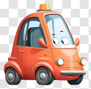Autonomous Car - Orange Cartoon Car With Eyes Transparent PNG