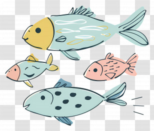 Fish - Group Of Cartoon Fishes Transparent PNG