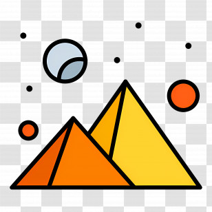 Pyramid - Ancient Egyptian Pyramids With Planets Transparent PNG
