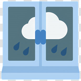 Window Rain - Rainy Window In Blue Style Transparent PNG