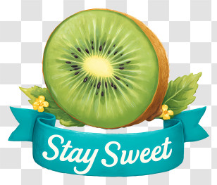 Kiwi Stay Sweet - Stay Sweet Kiwi Slice Transparent PNG