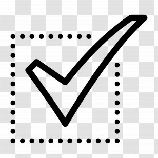 Check Mark Symbol - Black Check Mark In Dotted Box Icon Transparent PNG