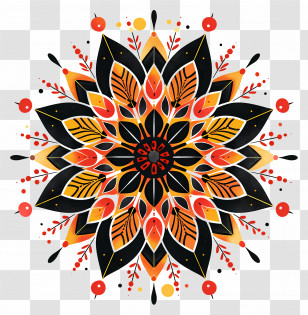 Luxury Mandala - Vibrant Mandala Art Design With Warm Colors Transparent PNG