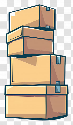 Stack Of Boxes - Stacked Cardboard Boxes Illustration Transparent PNG
