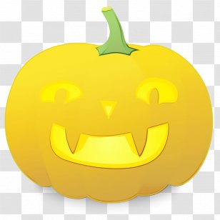 Jack-o'-lantern - Watercolor - Smiley Food Transparent PNG