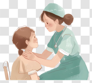 Nurse Caring - Nurse Caring For Child Transparent PNG