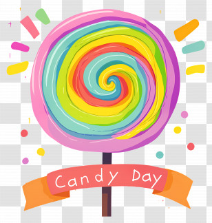 National Candy Day - Colorful Lollipop For Candy Day Celebration Transparent PNG