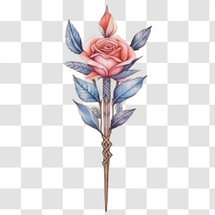 Watercolor Arrow
 - Rose And Dagger Tattoo Art Illustration Transparent PNG