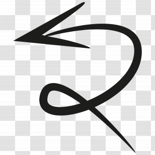Sketch Arrow - Curved Arrow Pointing Leftward Transparent PNG