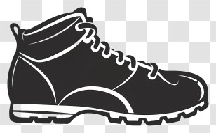 Cartoon - Black Hiking Boot Transparent PNG