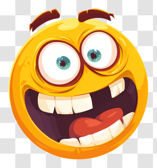 Crazy Emoji - Crazy Funny Emoji Face Transparent PNG