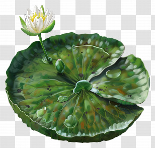 Lily Pad - Water Lily On Leaf Transparent PNG
