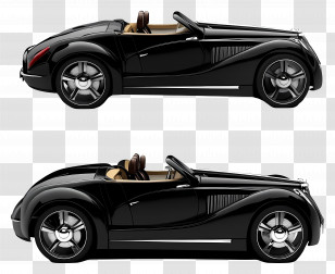 Black Convertible Car - Black Convertible Car Transparent PNG