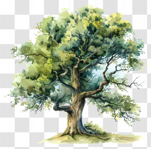 Oak Tree - Beautiful Green Tree Illustration Transparent PNG