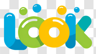 Look Logo - Playful Colorful 'look' Logo Transparent PNG
