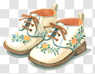 Infant Shoes - Floral Patterned Boots Transparent PNG