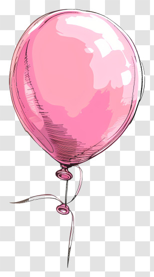 Pink Balloon - Pink Balloon Illustration Transparent PNG