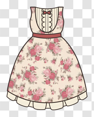 Icon - Floral Patterned Dress With Pink Roses Transparent PNG